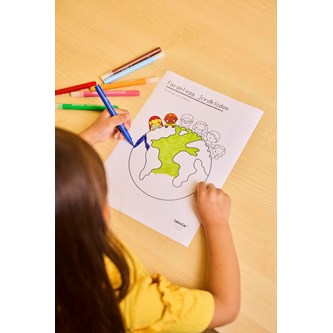 Färglägg jordgloben mall - gratis material