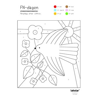 FN-dagen, färglägg efter siffror