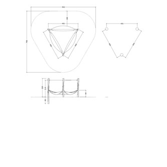 ChillOut hängmatta trippel med upphängningssystem och solsegel/obehandlad