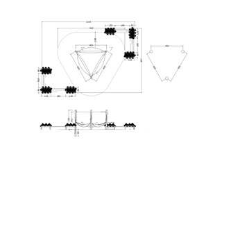 ChillOut hängmatta trippel med upphängningssystem, stor plantering och sittbänkar/oljebehandlad ljusbrun