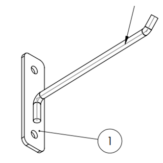 Väggkrok 18 cm till bordsskärm