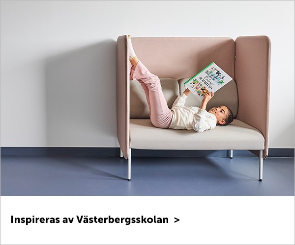 Inspireras av skolmöbler och inredning på Västerbergsskolan