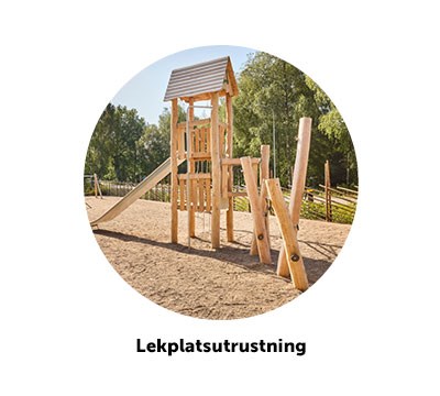 Lekplatsutrustning och utemöbler för lärmiljön ute i skolan och förskolan