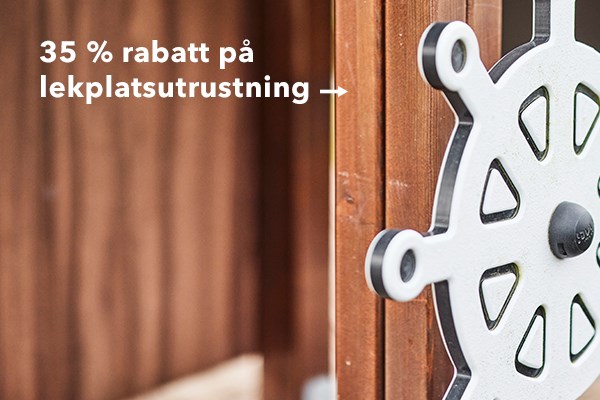 Minst 35 % rabatt på lekplatsutrustning till förskolegården och skolgården