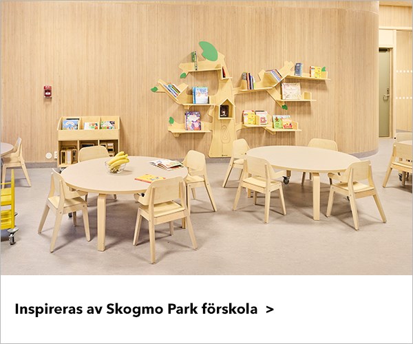 Inspireras av smarta förskolemöbler och kreativa lösningar på Skogmo Park förskola i Norge inrett av Lekolar