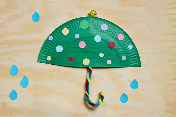 Paraply av papptallrik 