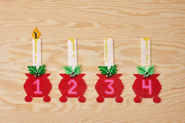 Pärlade adventsljus 