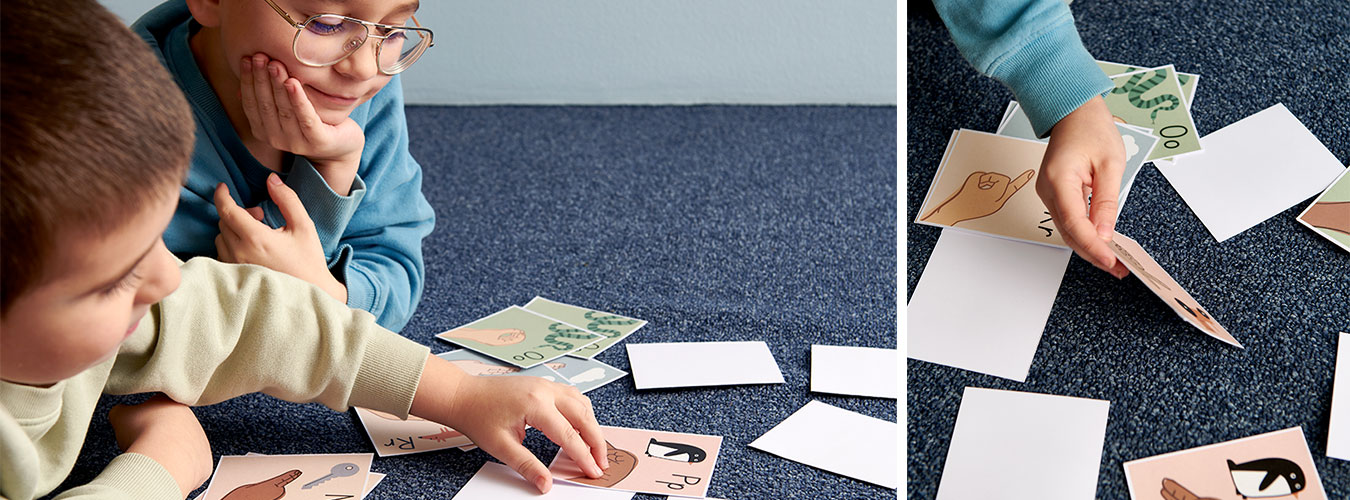 Gratis memory med handalfabetet för skola och förskola