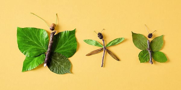 Vårpyssel för skola och förskola - Skapa naturinsekter av pinnar, löv och ekollon