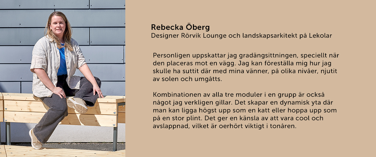Rebecka Öberg, designer av Rörvik Lounge utemöbler