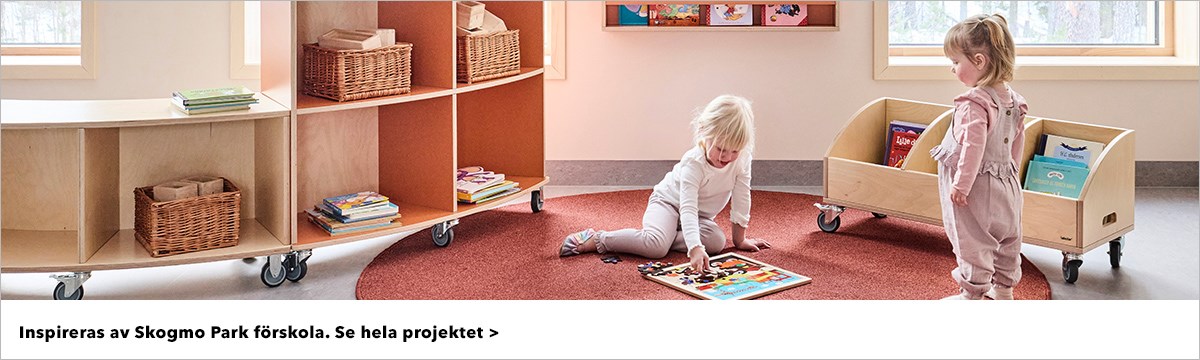 Inspireras av förskolan Skogmo Park i Norge - inredd med förskolemöbler och pedagogiskt material från Lekolar